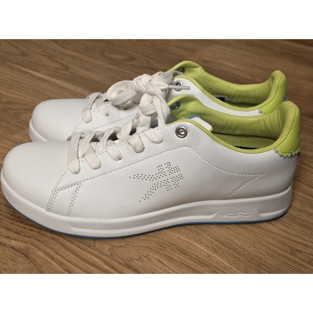 KURU White and Lime Green Sneakers